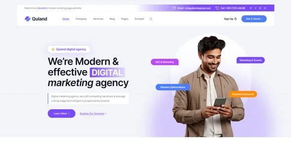 Quland - Landing Page Elementor WordPress Theme — blog and article listing