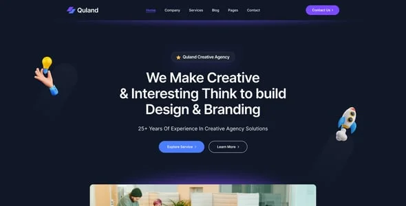 Quland - Landing Page Elementor WordPress Theme — interior page design
