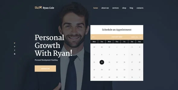 R.Cole | Life Coach & Business Coach WordPress Theme — design detail view