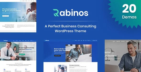 Rabinos - Business Consulting WordPress Theme — homepage layout