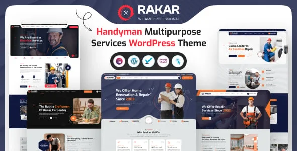 Rakar - Multipurpose Services WordPress Theme — homepage layout