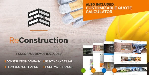 ReConstruction - Contractor & Building WordPress Theme — homepage layout