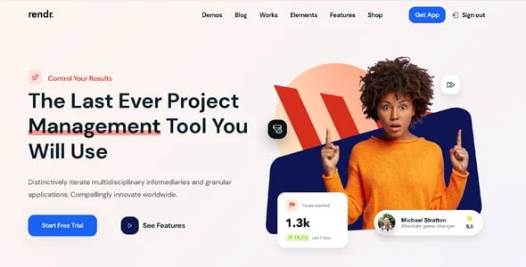 Rendr - Tech Startup & Business WordPress Theme — blog and article listing