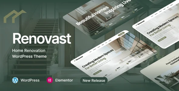 Renovast - Home Renovation & Remodeling Services WordPress Theme — homepage layout