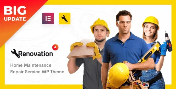 Renovation - Repair Service, Home Maintenance Elementor WP Theme — homepage layout