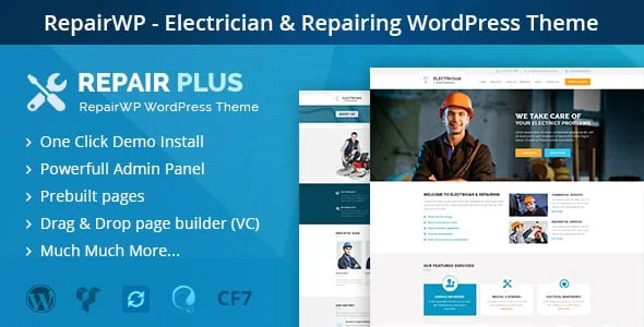 RepairWP - Electronices, Mobile & Computer Repairing WordPress Theme — homepage layout