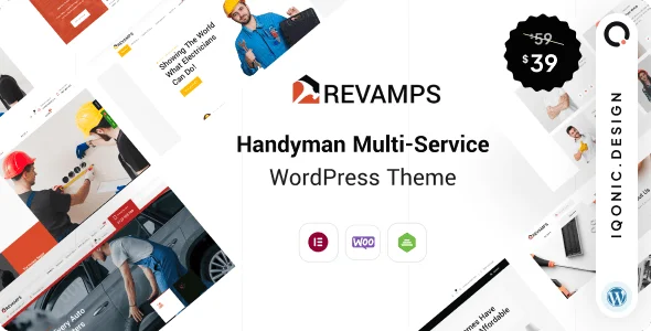 Revamps - Handyman WordPress Theme for Service Businesses — homepage layout