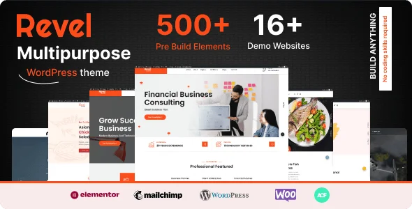 Revel - Responsive Multipurpose WordPress & WooCommerce Theme — homepage layout