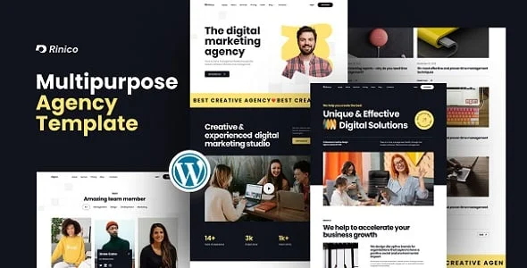 Rinico - Multipurpose Agency WordPress Theme — homepage layout