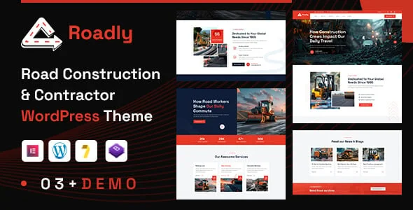 Roadly - Construction WordPress Theme — homepage layout