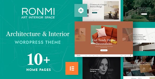 Ronmi - Architecture and Interior Design WordPress Theme — homepage layout