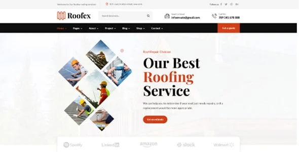 Roofex - Roofing WordPress Theme — blog and article listing