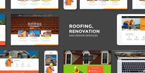 Roofing - Renovation & Repair Service WordPress Theme — homepage layout