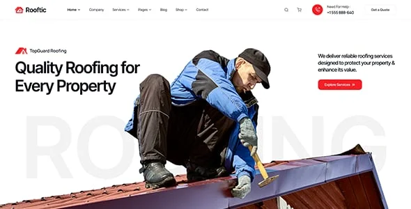 Rooftic - Roofing Services WordPress Theme — interior page design