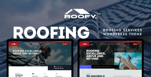 Roofy - Roofing Services WordPress Theme — homepage layout