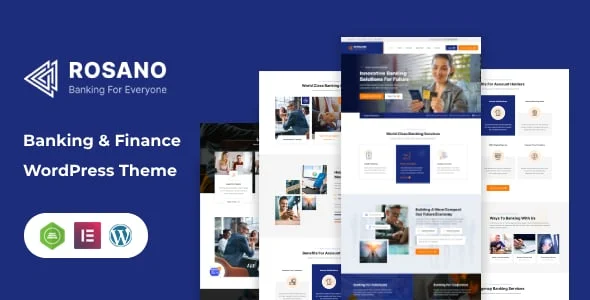 Rosano - Banking and Finance WordPress Theme — homepage layout