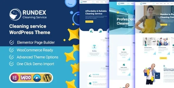 Rundex - Cleaning Services WordPress Theme — homepage layout