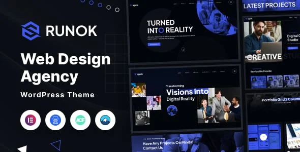 Runok - Web Agency WordPress Theme — homepage layout
