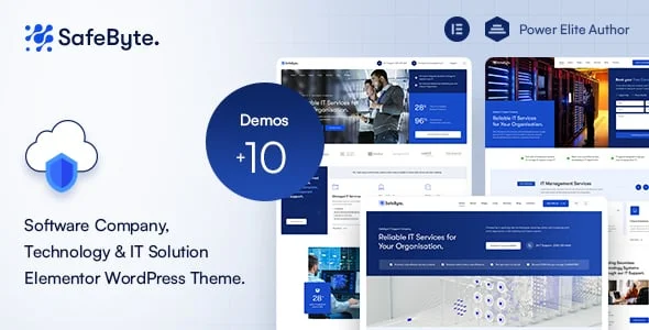 Safebyte - Technology & IT Solutions WordPress Theme — homepage layout
