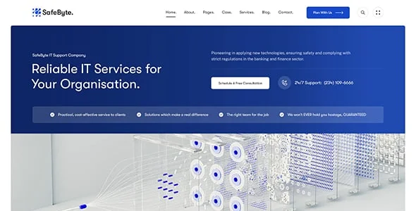 Safebyte - Technology & IT Solutions WordPress Theme — interior page design