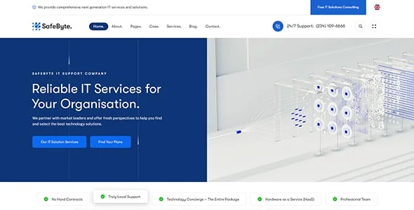 Safebyte - Technology & IT Solutions WordPress Theme — design detail view