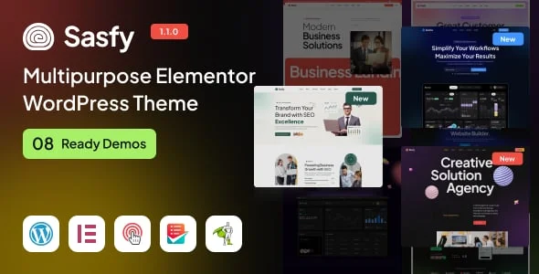 Sasfy - Multipurpose Elementor WordPress Theme — homepage layout