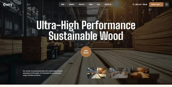 Satry – Carpentry, Forestry & Wood Manufacturing WordPress Theme — interior page design