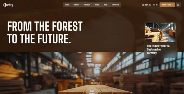 Satry – Carpentry, Forestry & Wood Manufacturing WordPress Theme — design detail view