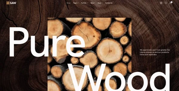 Saw - Wood, Carpentry, Flooring WordPress Theme + Online Store — design detail view