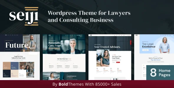 Seiji - WordPress Theme for Lawyers & Business — homepage layout