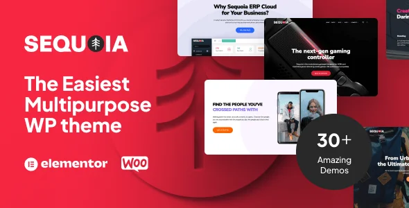 Sequoia | Elementor Landing Page WordPress Theme — homepage layout