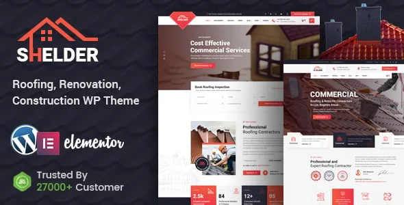 Shelder - Roofing Services WordPress Theme + RTL — homepage layout