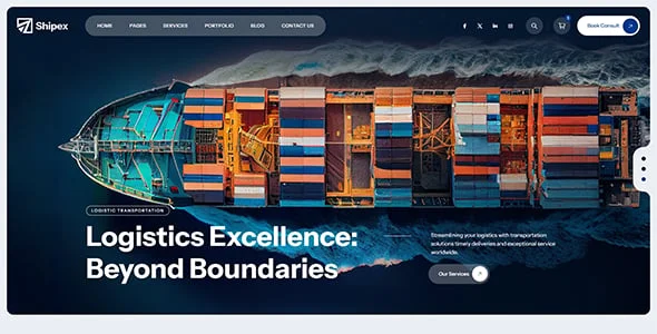 Shipex - Transport and Logistics WordPress Theme — blog and article listing