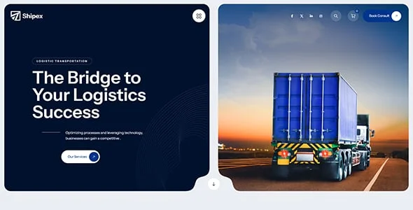 Shipex - Transport and Logistics WordPress Theme — interior page design