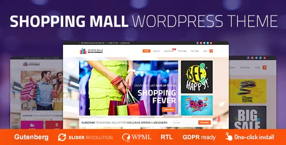 Shopping Mall - Entertainment Center and Business WordPress Theme — homepage layout