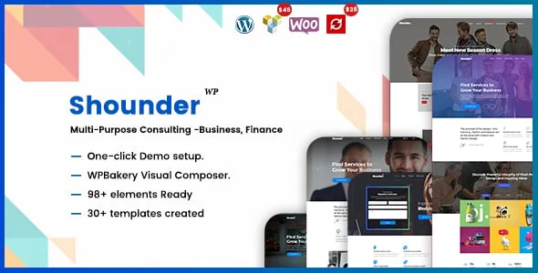 Shounder - Multi-Purpose Consulting Business WordPress Theme — homepage layout