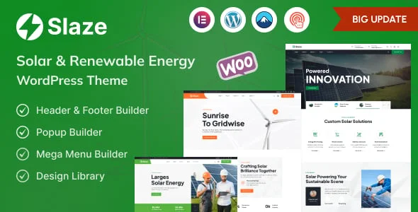 Slaze - Solar Panel & Solar Energy Theme — homepage layout
