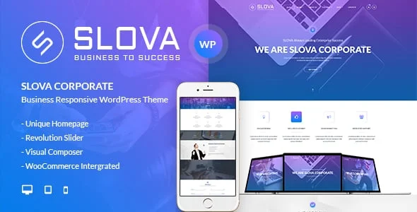 Slova - Business Responsive WordPress Theme — homepage layout