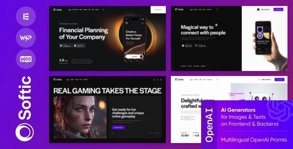 Softic - Software Company & Digital Services WordPress Theme — homepage layout