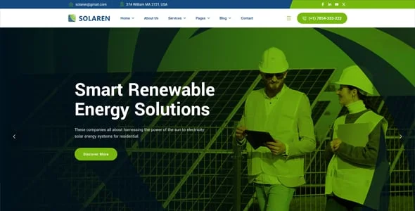 Solaren – Ecology & Solar Energy WordPress Theme — design detail view