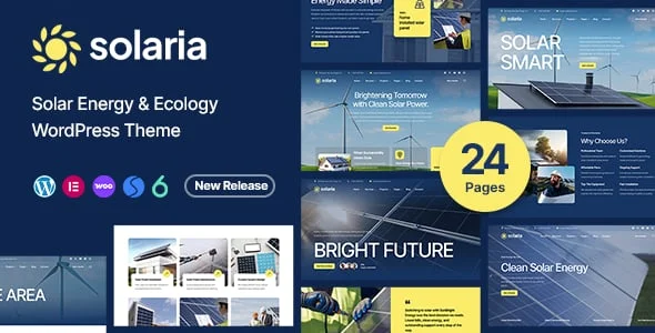 Solaria - Solar Energy & Ecology WordPress Theme — homepage layout