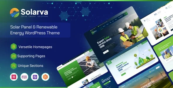 Solarva - Ecology & Solar Energy Theme — homepage layout