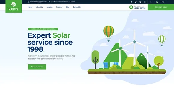 Solarva - Ecology & Solar Energy Theme — design detail view
