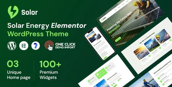 Solor - Solar Energy WordPress Theme — homepage layout