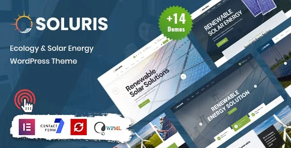Soluris - Ecology & Solar Energy WordPress Theme — homepage layout