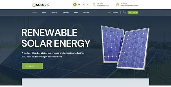 Soluris - Ecology & Solar Energy WordPress Theme — design detail view