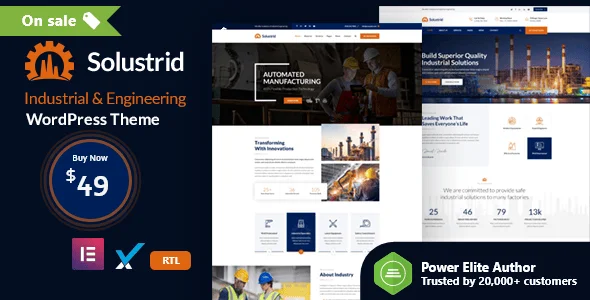 Solustrid - Factory & Industrial Business WordPress Theme — homepage layout
