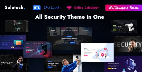 Solutech - Security & CCTV WordPress Theme — homepage layout