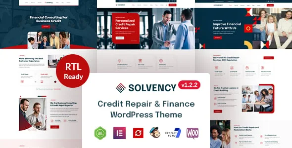 Solvency - Finance & Credit Repair WordPress Theme — homepage layout