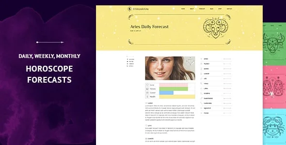 Stellarium – Horoscope and Astrology WordPress Theme — interior page design
